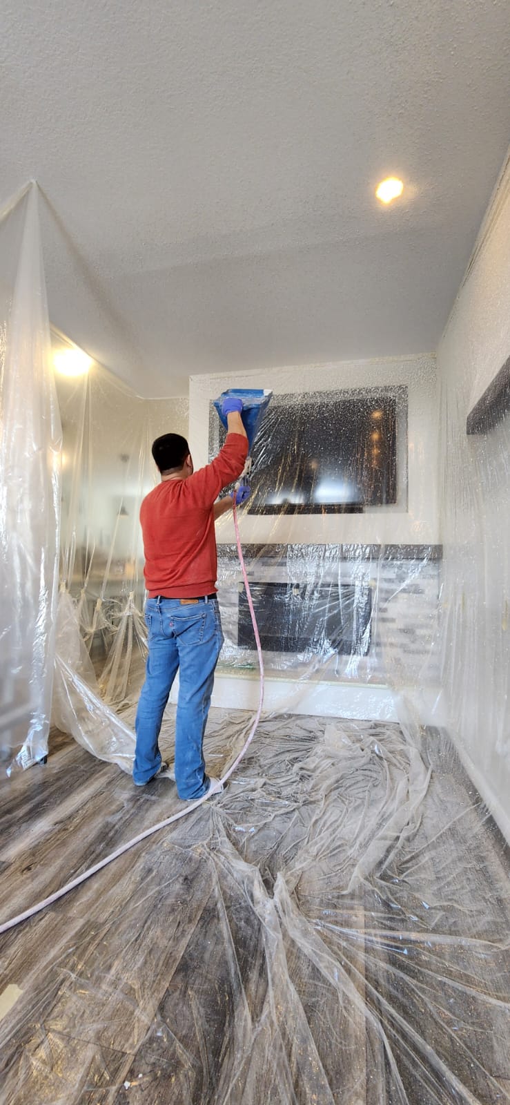 Ceiling texture repair and knockdown matching in Calgary