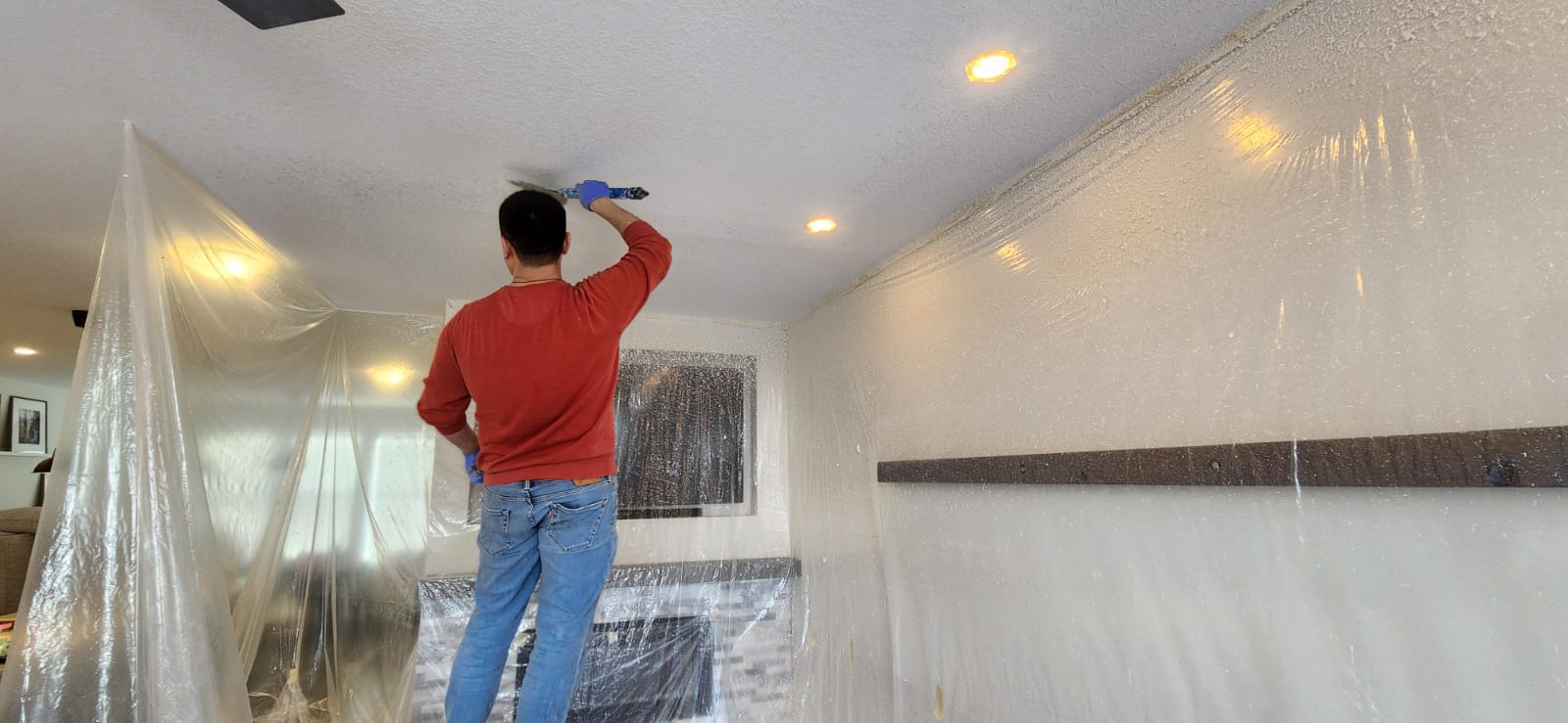 Knockdown ceiling texture example for Calgary homes